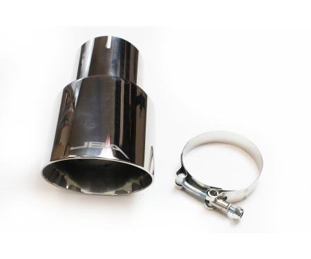 JBA Performance Exhaust 3" x 4" x 7 1/4" Double Wall Polished S/S Chrome Tip 12-08272