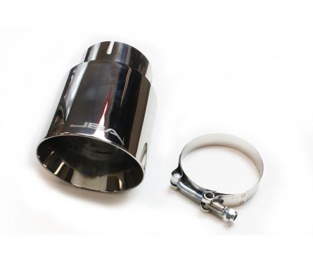 JBA Performance Exhaust 3" x 4" x 7 5/8" Double Wall Polished S/S Chrome Tip 12-08276
