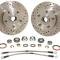 Classic Performance Front Disc Brake Kit with 2" Drop Spindles for 67- 69 F Body, 12" Rotors, Drilled/Slotted, Red Calipers 6774SWBK-D12ARGX-R