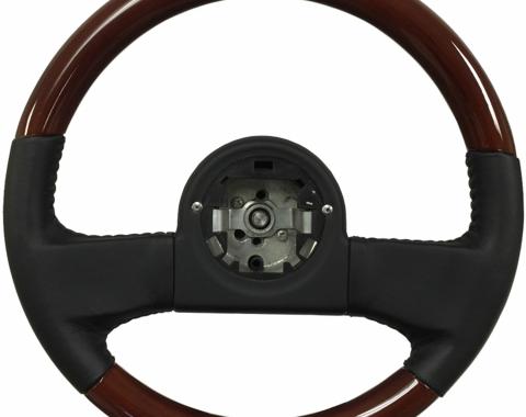 Auto Pro USA 1984-1989 Chevrolet Corvette VSW Steering Wheel OE Series, Mahogany Finish, Black Leather ST1030