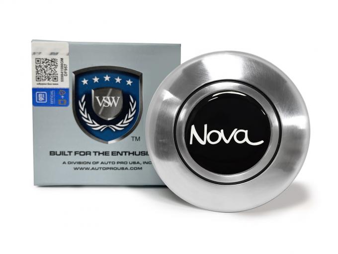Auto Pro USA 1969-1972 Chevrolet Nova VSW Steering Wheel OE Series Horn Cap, Satin Horn Cap, Compatible With OE Style Hub Adapter 3930062 And 3937896 Only STE1034-19S