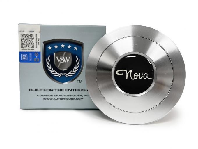 Auto Pro USA 1969-1988 Chevrolet Nova VSW Steering Wheel S9 Premium Horn Button, w/1962-64 Nova Emblem, Aluminum STE1032-21