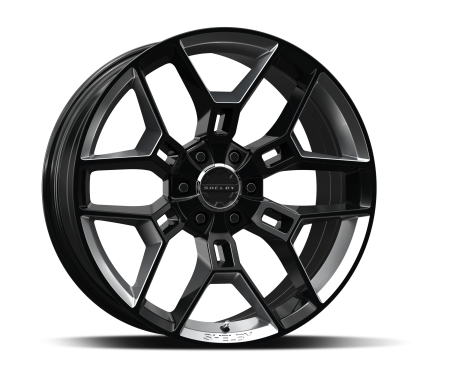 CARROLL SHELBY WHEELS Shelby CS45 20x9, Black w/Chrome Powder Inserts CS45-295512-BS