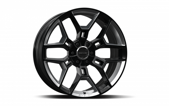 CARROLL SHELBY WHEELS Shelby CS45 20x9, Black w/Chrome Powder Inserts CS45-295512-BS