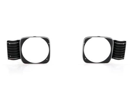 AMD Headlamp Bezels, Black, Pair, 68 Chevy II Nova SS X145-3068-1P