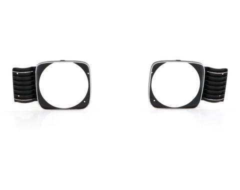 AMD Headlamp Bezels, Black, Pair, 68 Chevy II Nova SS X145-3068-1P