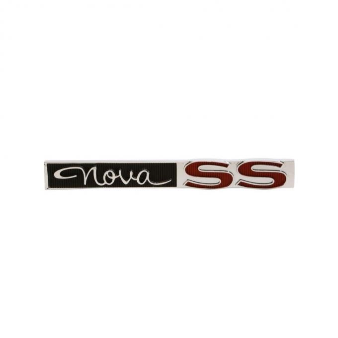 Trim Parts 1963-64 Chevrolet Nova Glove Box Door "Nova SS" Emblem W/Fasteners, Each 3025