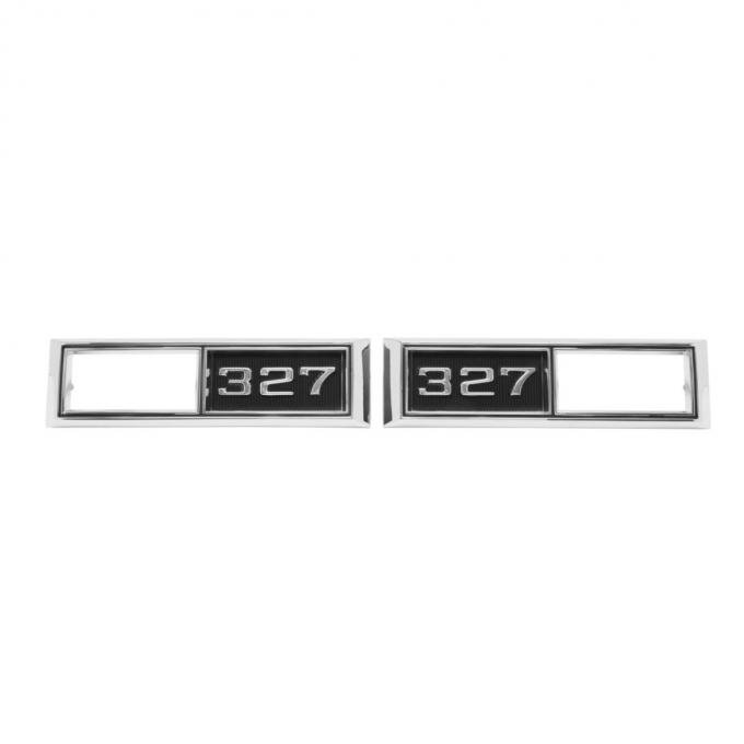 Trim Parts 1968 Chevrolet Car/El Camino Front Marker Light "327" Bezel W/Fasteners, Pair 4521