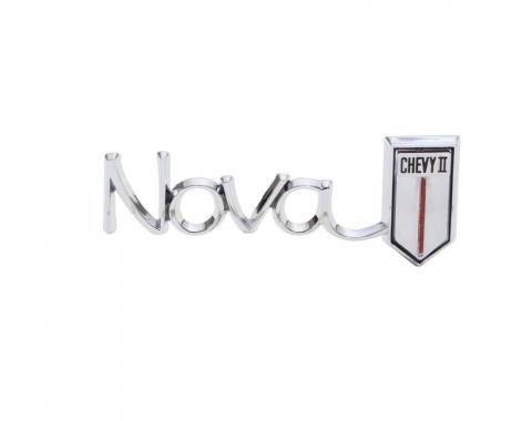 Trim Parts 1966 Chevrolet Chevy II & Nova Glove Box "Nova/Chevy II" Emblem, Each 3039