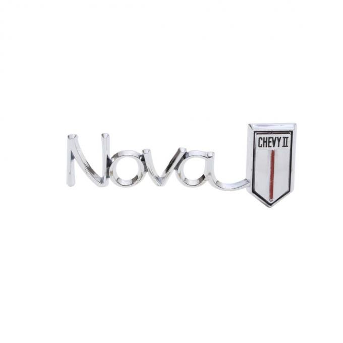 Trim Parts 1966 Chevrolet Chevy II & Nova Glove Box "Nova/Chevy II" Emblem, Each 3039