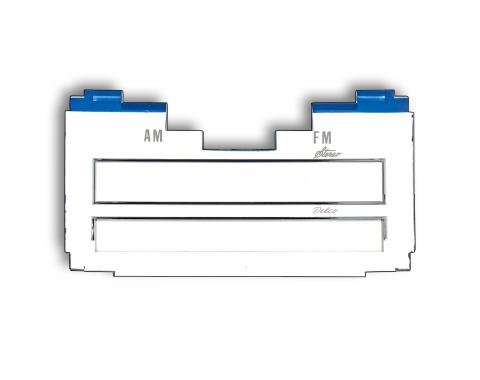 Trim Parts 1971-72 GM Cars Stereo Radio Dial Lens W/White Letters and Blue Top Edge, Each 4616