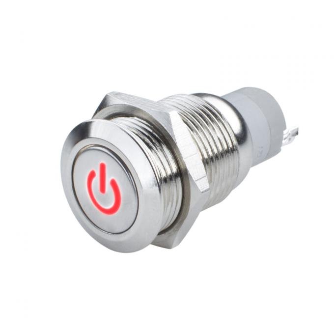 Oracle Lighting Pre-Wired Power Symbol Momentary Flush Mount LED Switch, Red 2050-003