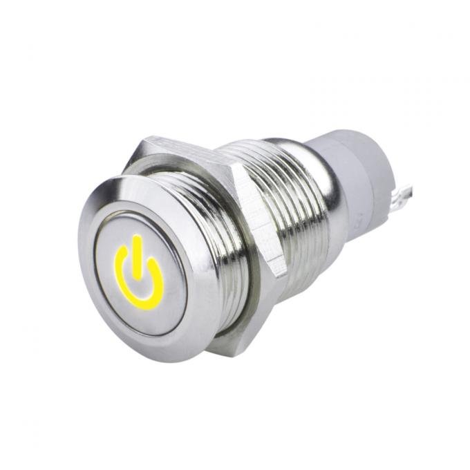 Oracle Lighting Pre-Wired Power Symbol On/Off Flush Mount LED Switch, Yellow 2009-006