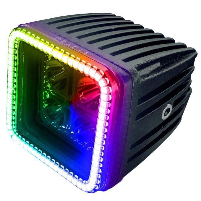 Oracle Lighting Off-Road 3 in. 20W Square LED Spotlight with ColorSHIFT Halo 5777-333