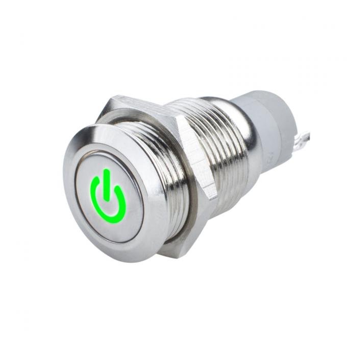 Oracle Lighting Pre-Wired Power Symbol Momentary Flush Mount LED Switch, Green 2050-004