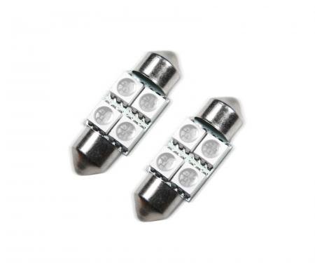 Oracle Lighting 33mm 4 LED 3-Chip Festoon Bulbs, Green, Pair 5203-004