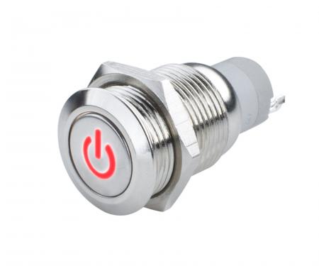 Oracle Lighting Pre-Wired Power Symbol Momentary Flush Mount LED Switch, Red 2050-003