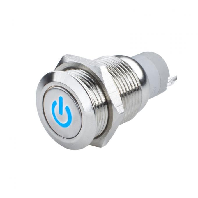 Oracle Lighting Pre-Wired Power Symbol Momentary Flush Mount LED Switch, Blue 2050-002