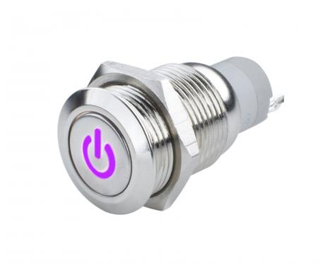 Oracle Lighting Pre-Wired Power Symbol Momentary Flush Mount LED Switch, UV/Purple 2050-007