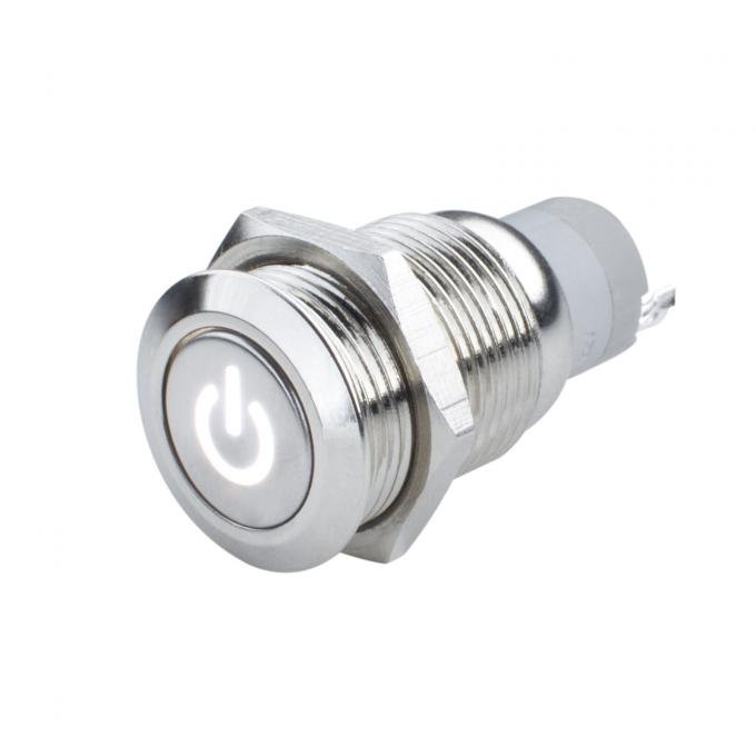 Oracle Lighting Pre-Wired Power Symbol Momentary Flush Mount LED Switch, White 2050-001