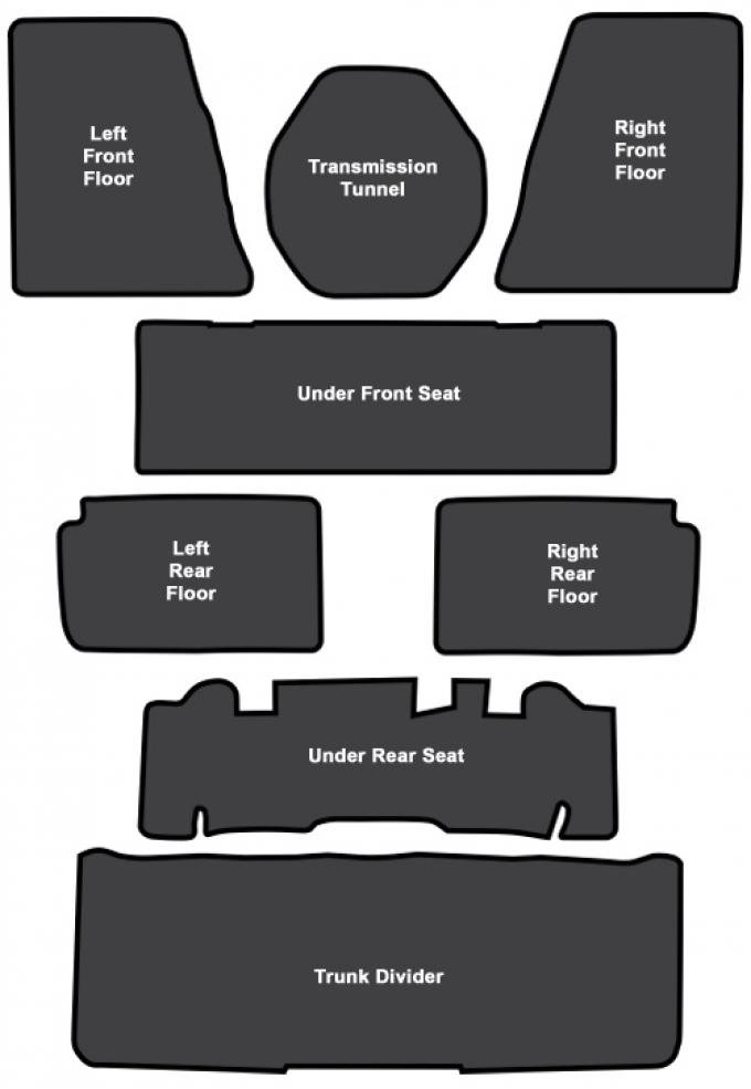 ACC 1962-1967 Chevrolet Chevy II Sound Deadener 8pc EVA