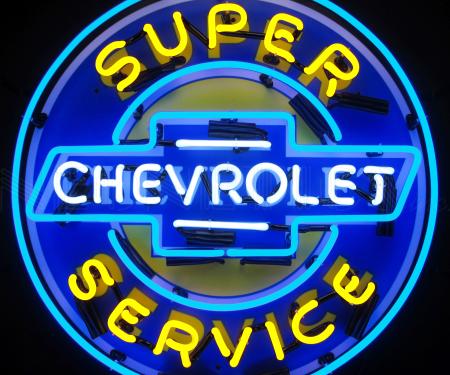 Neonetics Standard Size Neon Signs, Super Chevy Service Neon Sign with Backing