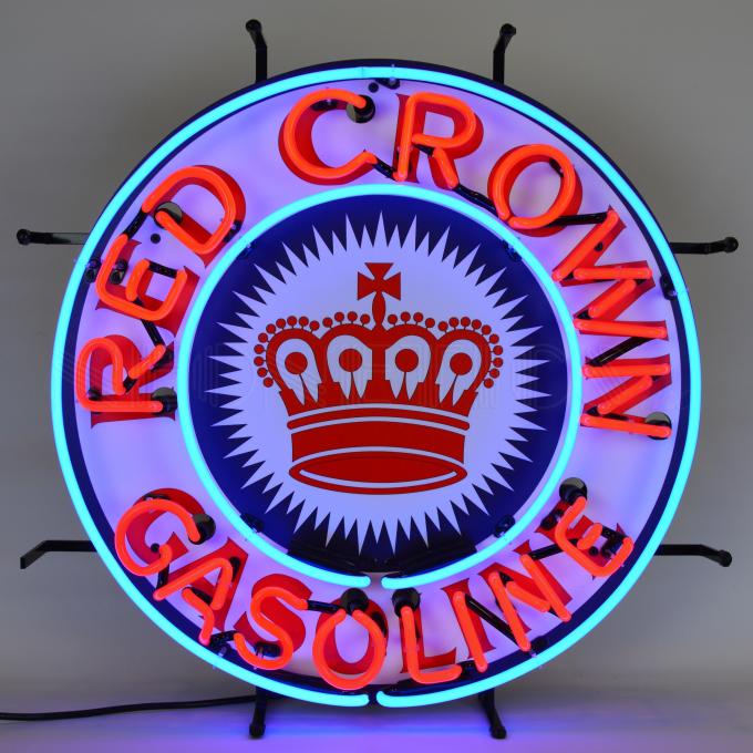 Neonetics Standard Size Neon Signs, Gas - Red Crown Gasoline Neon Sign with Backing