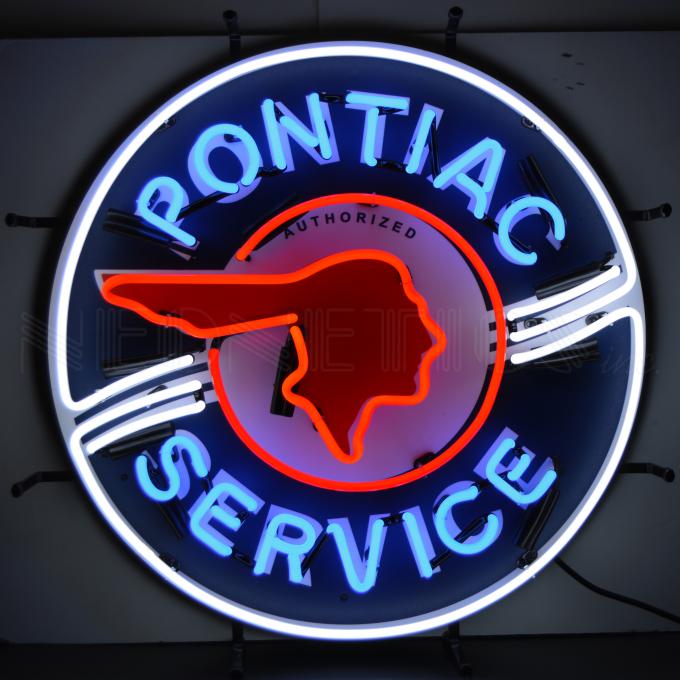 Neonetics Standard Size Neon Signs, Pontiac Service Neon Sign with Backing