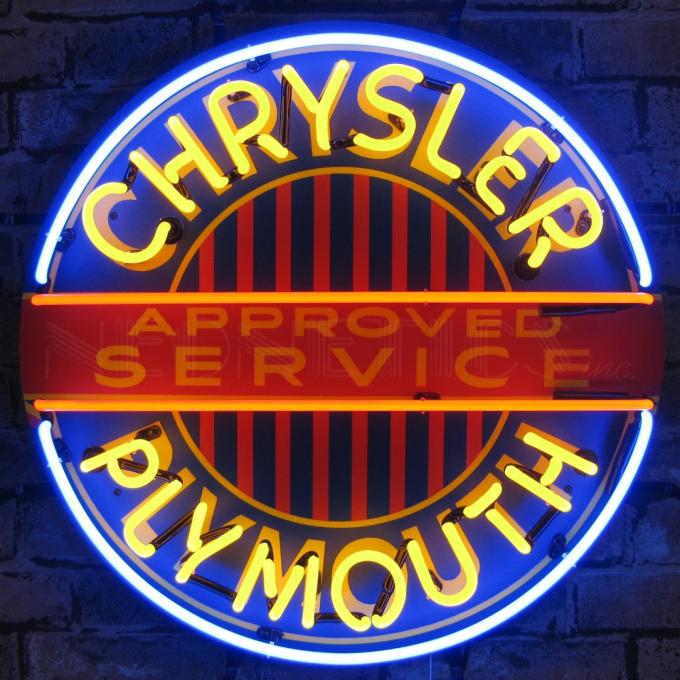 Neonetics Standard Size Neon Signs, Chrysler Plymouth Neon Sign with Backing