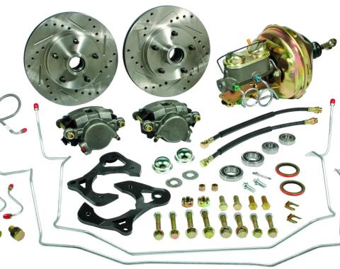 Classic Performance Complete Disc Brake Kit & Vacuum Booster w/ 2" Drop Spindles for 62-67 Chevy II/Nova 0 offset CPP6264CBK-D