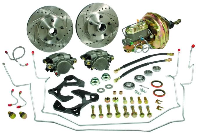 Classic Performance Complete Disc Brake Kit & Vacuum Booster w/ 2" Drop Spindles for 62-67 Chevy II/Nova 0 offset CPP6264CBK-D