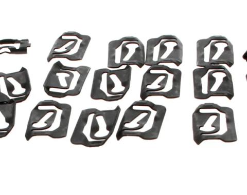 AMD Windshield Molding Clip Set, Upper & Sides (32pcs), 68-74 Chevy II Nova; 71-74 Ventura w/ Vinyl Top X385-3068-12S