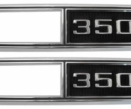 AMD Side Marker Bezels, Front, "350", LH/RH Pair, 68 Chevelle El Camino Fullsize Chevy Car; 68-69 Chevy II Nova T-4522