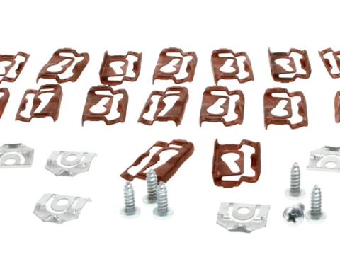 AMD Windshield Molding Clips & Screw Set, Upper & Sides (32pcs), 68-74 Chevy II Nova; 71-74 Ventura w/o Vinyl Top X385-3068-11S