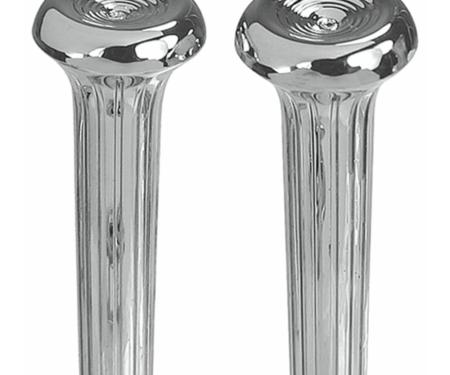 Redline Restomotive® 1968-1990 GM Car & Truck Chrome Ribbed Door Lock Knobs