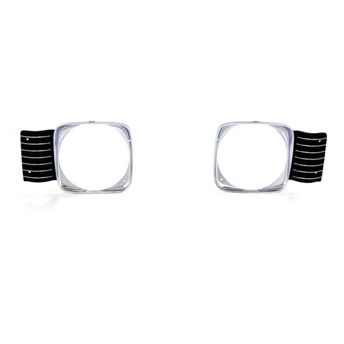 AMD Headlamp Bezels, Chrome-Black, Pair, 68 Chevy II Nova X145-3068-P