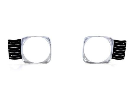 AMD Headlamp Bezels, Chrome-Black, Pair, 68 Chevy II Nova X145-3068-P