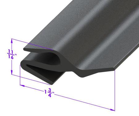 Metro Moulded Parts 1962-1967 Chevrolet Chevy II Rear Bumper to Body Gravel Guard. 1-3/4" Wide LP 109-N/FT