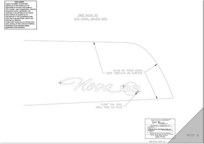 Classic Headquarters Nova SS Quarter Panel Emblem Template Kit W-1231