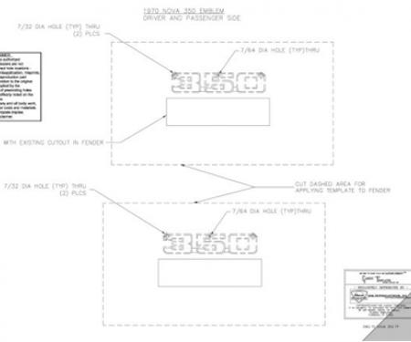 Classic Headquarters Nova 350 Fender Emblem Template Kit W-1242