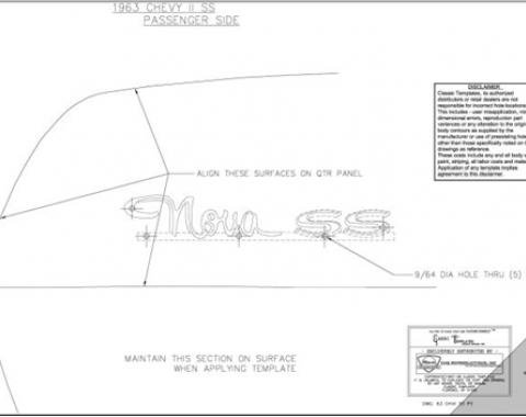 Classic Headquarters Nova SS Quarter Panel Template Kit W-1221