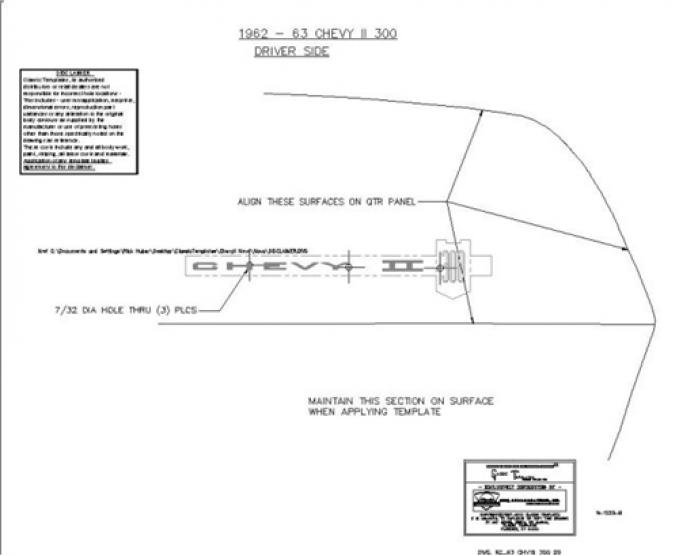 Classic Headquarters Nova 300 Quarter Panel Template Kit W-1223