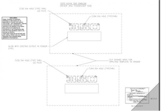 Classic Headquarters Nova 350 Fender Emblem Template Kit W-1242