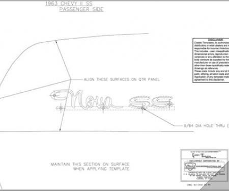 Classic Headquarters Nova SS Quarter Panel Template Kit W-1221