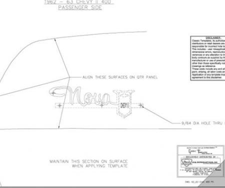 Classic Headquarters Nova 400 Quarter Panel Template Kit W-1220