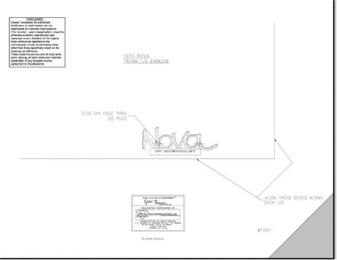 Classic Headquarters Nova Trunk Emblem Template Kit W-1241