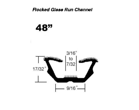 Metro Moulded Parts Flocked Window Channel. 48" Piece. Each WC 22-48