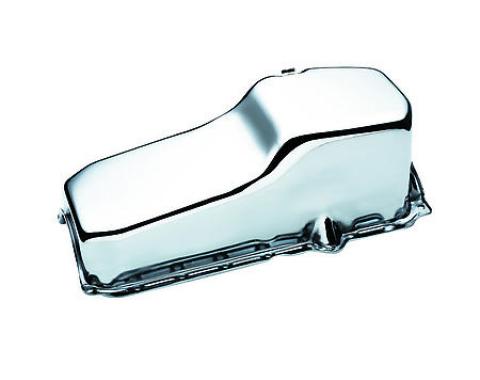 Chrome Plated Engine Oil Pan, Small Block, 283-350, 1986-2002