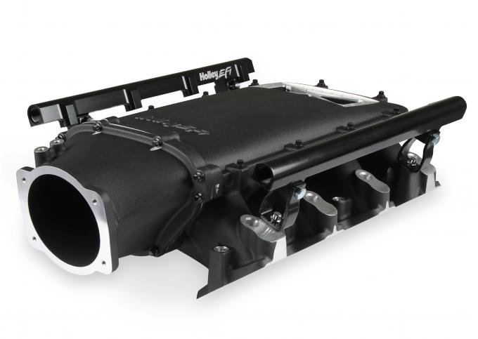 Holley EFI Holley Ultra Lo-Ram Manifold Kit Single Injector- Black, GM LS3/L92 300-682BK