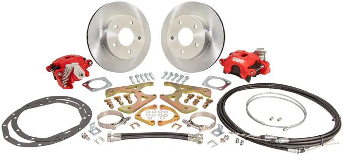 Classic Performance 11" Rear Disc Brake Wheel Kit w/ E-Brakes 66-67 Chevy II/Nova, Red Calipers, 5 x 4.75 1012RWBK-SE-6667R